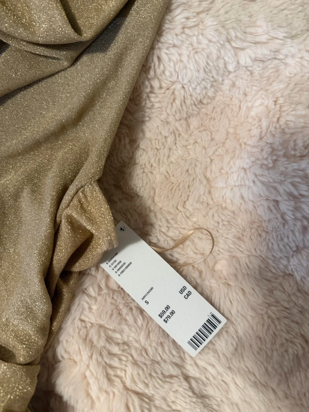 Gold backless Cowl Ruched Dress - Picture 2 of 4